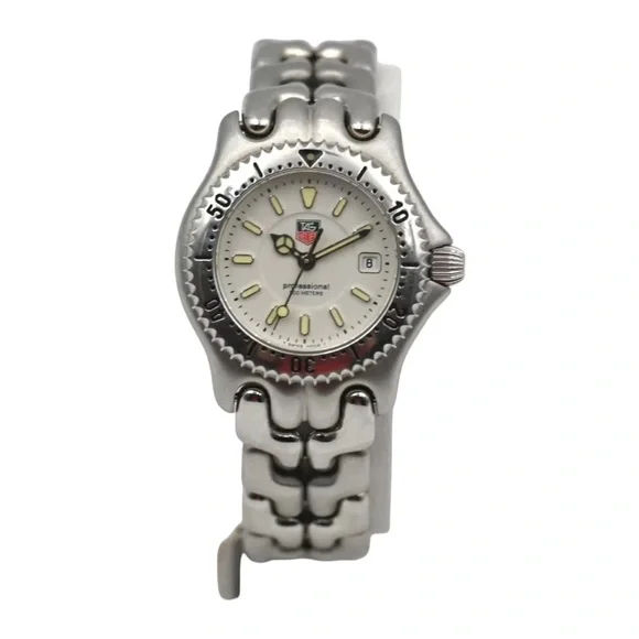 VINTAGE LADIES TAG HEUER WG1312-2 PROFESSIONAL DATE WRISTWATCH STAINLESS STEEL - Picture 1 of 9